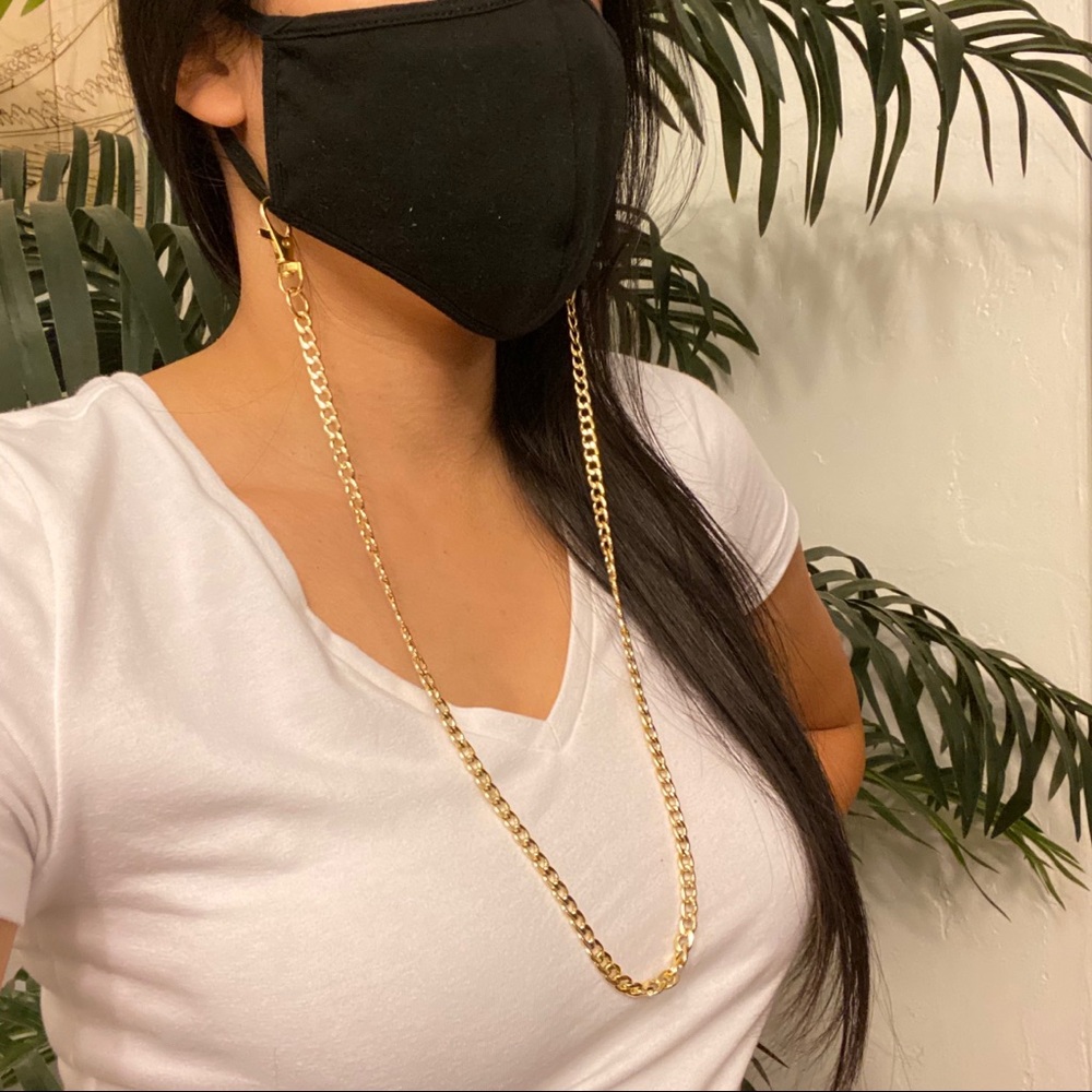 18k Gold Plated Curb Mask Chain